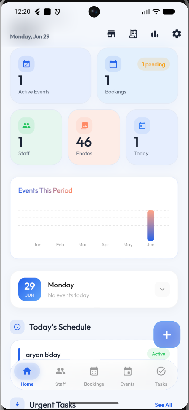 Studiora owner dashboard